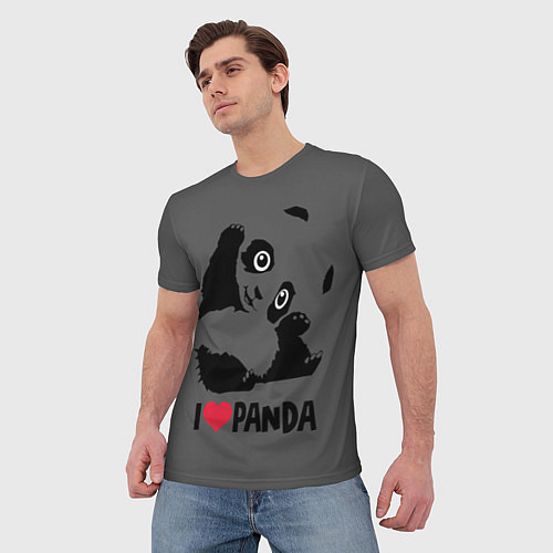 Мужская футболка Я люблю панду / 3D-принт – фото 3