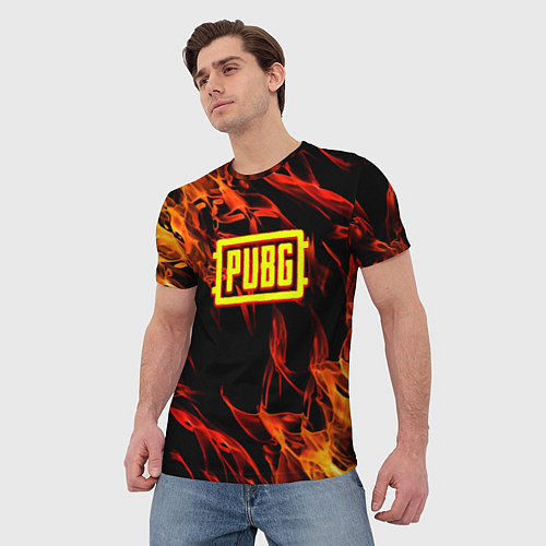 Мужская футболка Battlegrounds flame / 3D-принт – фото 3