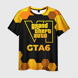 Футболка мужская GTA6 - gold gradient, цвет: 3D-принт