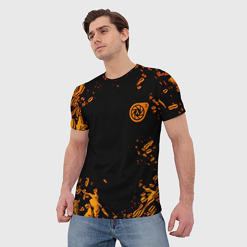 Мужская футболка Half life orange splash city 17 / 3D-принт – фото 3