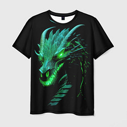 Футболка мужская Дракон с зеленым свечением, цвет: 3D-принт