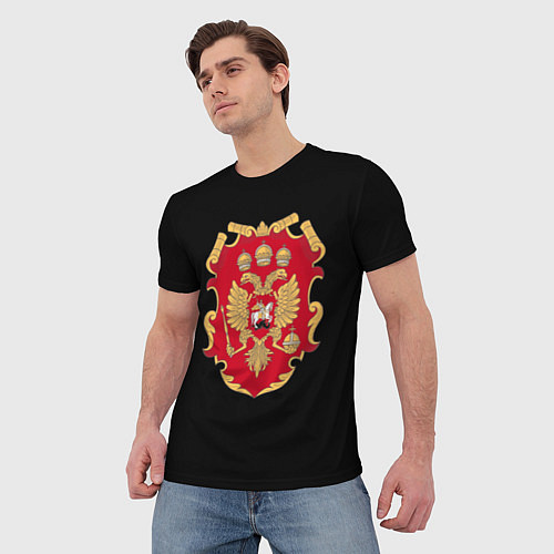 Мужская футболка Российская империя символика герб щит / 3D-принт – фото 3