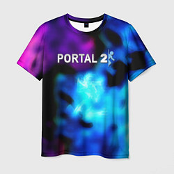 Футболка мужская Portal неоновый градиент, цвет: 3D-принт