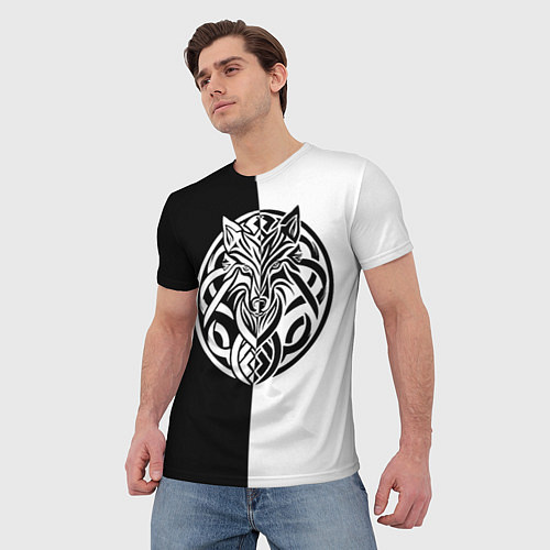 Мужская футболка Волк - кельтика / 3D-принт – фото 3