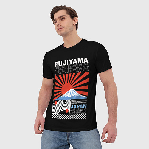 Мужская футболка Гора Фудзи / 3D-принт – фото 3