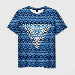 Футболка мужская Синие и чёрные треугольники, цвет: 3D-принт