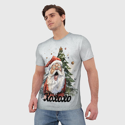Мужская футболка Санта кричит / 3D-принт – фото 3
