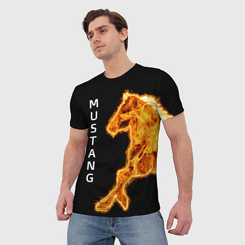 Мужская футболка Mustang fire / 3D-принт – фото 3