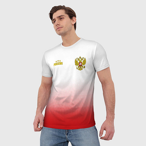 Мужская футболка Сборная России с точками / 3D-принт – фото 3