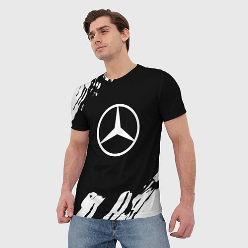 Мужская футболка Mercedes benz краски спорт / 3D-принт – фото 3