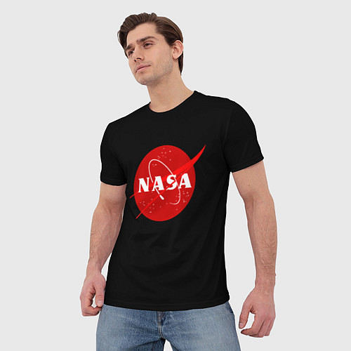 Мужская футболка NASA redlogo space usa / 3D-принт – фото 3