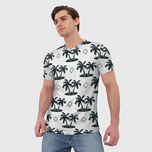 Мужская футболка Пальма и ромб / 3D-принт – фото 3