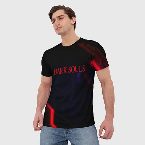 Мужская футболка Darksouls geometry cybergame / 3D-принт – фото 3