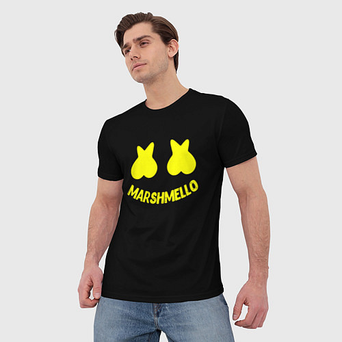 Мужская футболка Christopher Comstock yellow logo / 3D-принт – фото 3