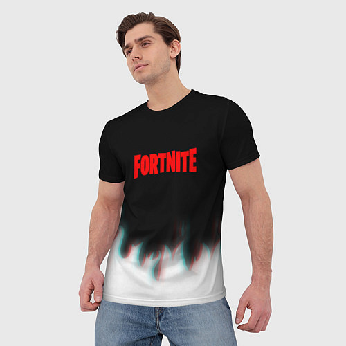 Мужская футболка Fortnite flame glitch / 3D-принт – фото 3