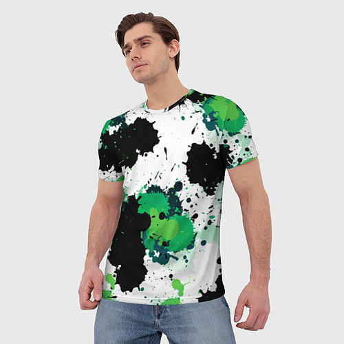 Мужская футболка Яркие брызги красок / 3D-принт – фото 3