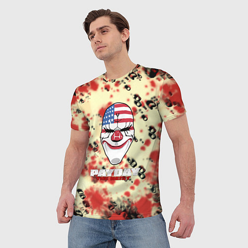 Мужская футболка Payday гранжевые краски гейм / 3D-принт – фото 3