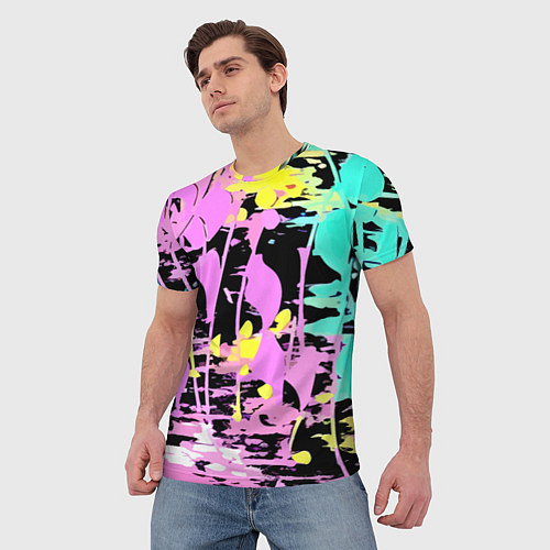 Мужская футболка Color expressive abstraction / 3D-принт – фото 3