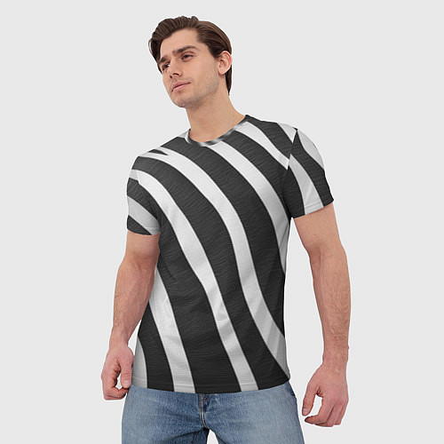 Мужская футболка Зебровые линии / 3D-принт – фото 3