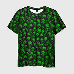 Футболка мужская Зеленые черепа, цвет: 3D-принт