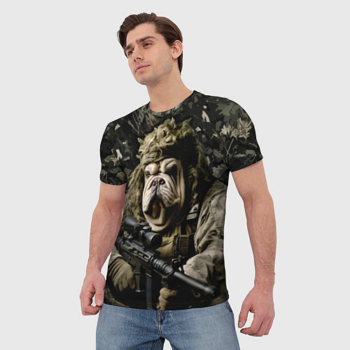Мужская футболка Мастиф снайпер / 3D-принт – фото 3