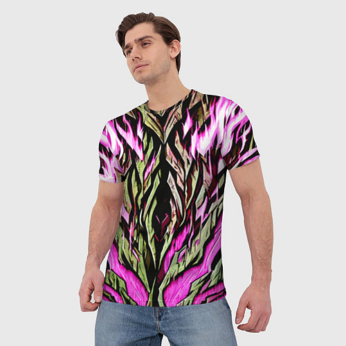 Мужская футболка Камень и розовый огонь / 3D-принт – фото 3