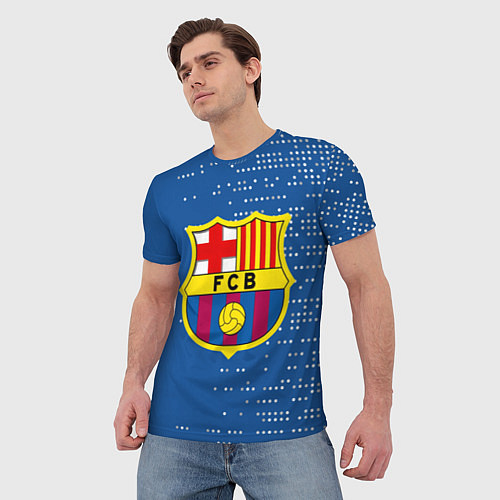 Мужская футболка Футбольный клуб Барселона - логотип крупный / 3D-принт – фото 3