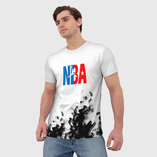 Мужская футболка Basketball краски / 3D-принт – фото 3