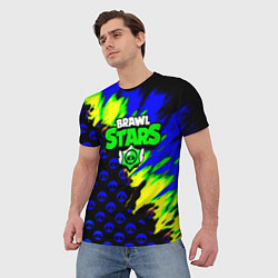 Футболка мужская Brawl stars кислотное лого, цвет: 3D-принт — фото 2