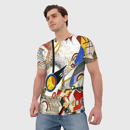 Мужская футболка Кандинский картина - шумная акварель / 3D-принт – фото 3