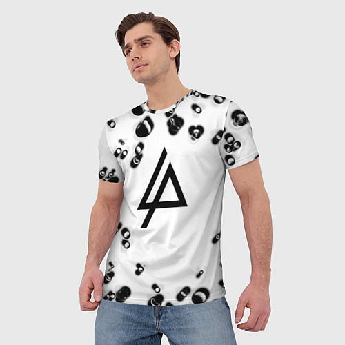 Мужская футболка Linkin park краски текстура / 3D-принт – фото 3