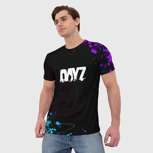 Мужская футболка Dayz неоновые краски / 3D-принт – фото 3