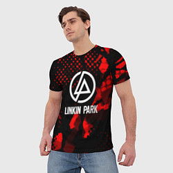 Футболка мужская Linkin park краски текстуры, цвет: 3D-принт — фото 2