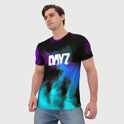 Мужская футболка Dayz неоновый космос / 3D-принт – фото 3