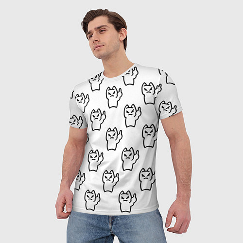 Мужская футболка Fuck you cat / 3D-принт – фото 3