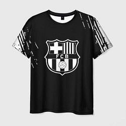 Футболка мужская Barcelona белые краски текстура, цвет: 3D-принт