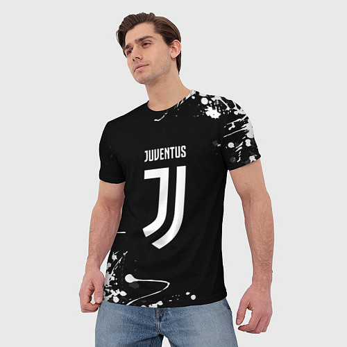 Мужская футболка Juventus краски белые / 3D-принт – фото 3