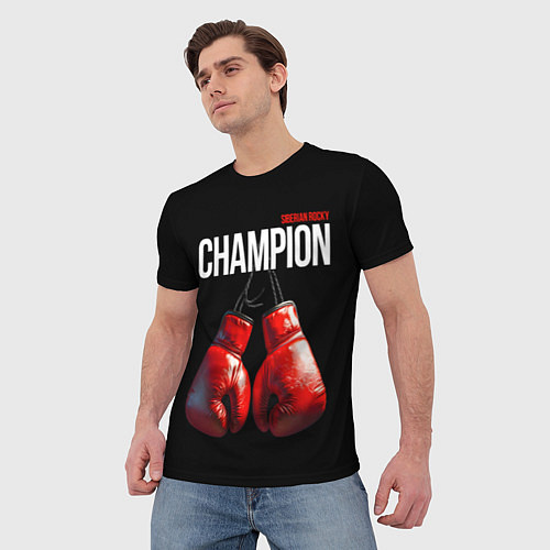 Мужская футболка Siberian Rocky Champion / 3D-принт – фото 3