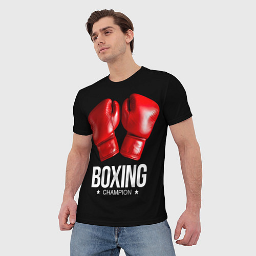 Мужская футболка Boxing Champion / 3D-принт – фото 3