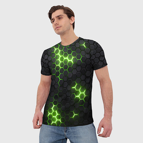 Мужская футболка Неоновый зеленый / 3D-принт – фото 3