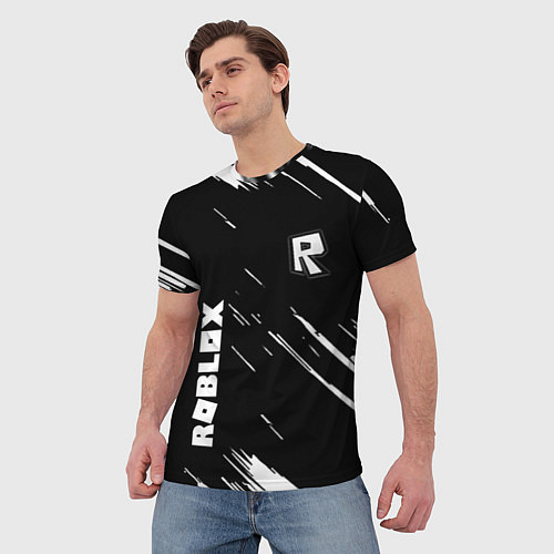 Мужская футболка Roblox текстура краски / 3D-принт – фото 3