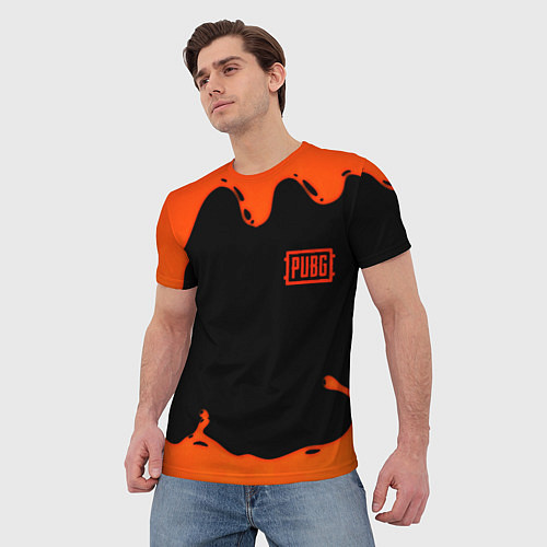 Мужская футболка PUBG orange splash / 3D-принт – фото 3