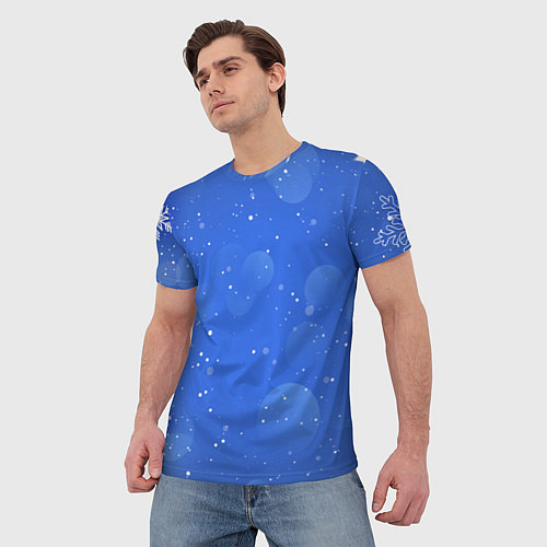Мужская футболка Снежный паттерн / 3D-принт – фото 3