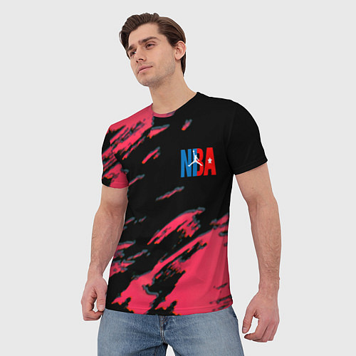 Мужская футболка NBA краски текстура / 3D-принт – фото 3