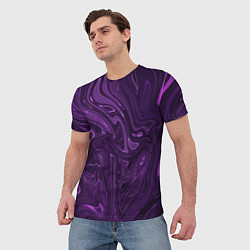 Футболка мужская Абстакция на темно фиолетовом, цвет: 3D-принт — фото 2
