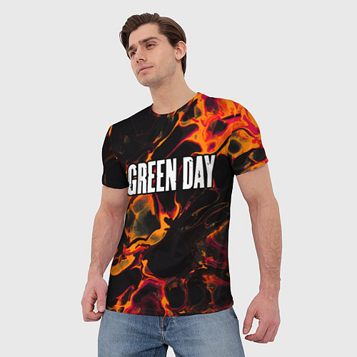 Мужская футболка Green Day red lava / 3D-принт – фото 3