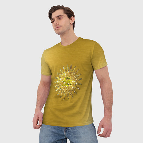 Мужская футболка Солнце моей жизни золото / 3D-принт – фото 3