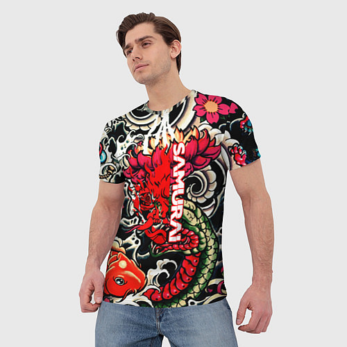 Мужская футболка Samurai татуировки / 3D-принт – фото 3