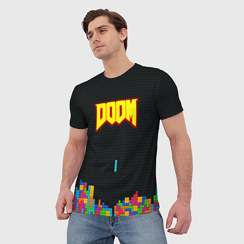 Мужская футболка Doom x tetrix коллабарация / 3D-принт – фото 3