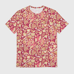 Футболка мужская Русский сад с птицами и плодами: паттерн, цвет: 3D-принт